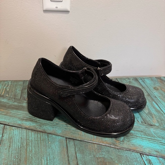 Dolls Kill Sugar Thrillz Desire Me Rhinestone Mary Janes Size 9 Chunky - Picture 2 of 14